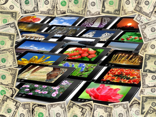 A collage of images showcasing discount promotions, bundled deals, and account sharing options for various VOD services. The collage should highlight the potential savings for viewers.