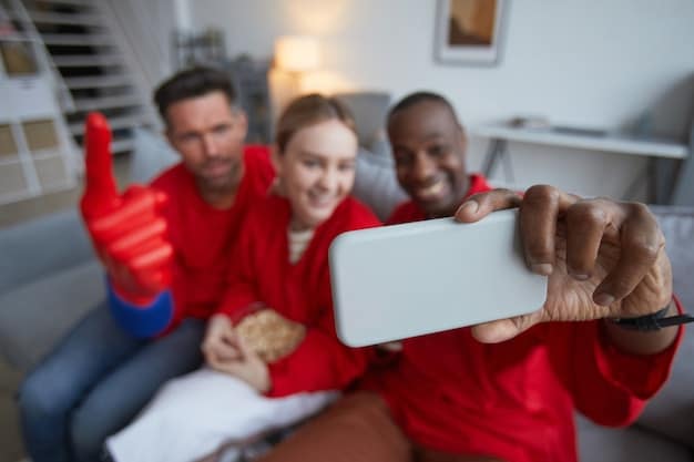 A close-up shot of a diverse group of people watching a TV screen intently, their faces lit up with excitement and curiosity.  The focus is on their expressions, conveying the emotional impact of watching a compelling drama.